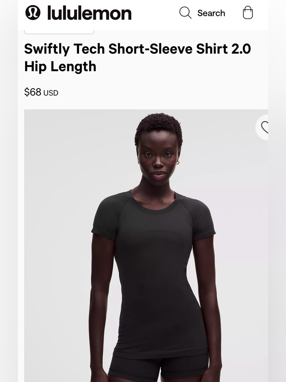 NWOT 14 Lululemon athletica Swiftly Tech Short-Sleeve Tee Black